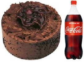 4-6 Kişilik Çikolatalı Pasta 1 Litre Cola pasta