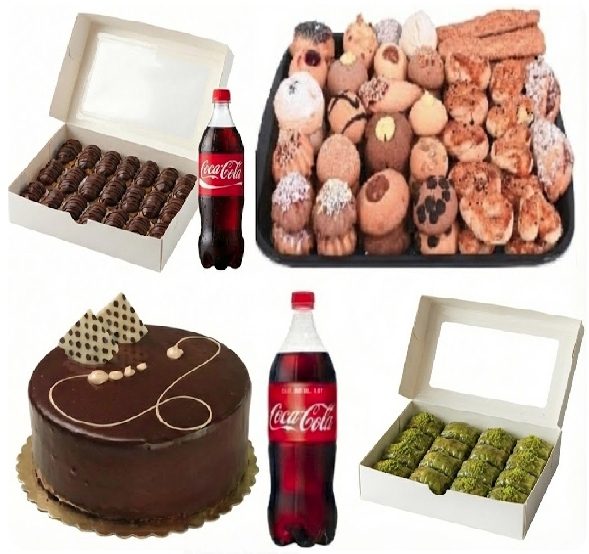 9-10 Kişilik Çikolatalı Yaş Pasta + Kuru Pasta + Baklava Menüsü pasta