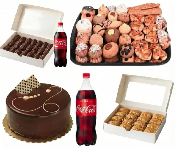 Ekler ve 2x1 Litre Kola Dahil 6-9 Kişilik Menü pasta