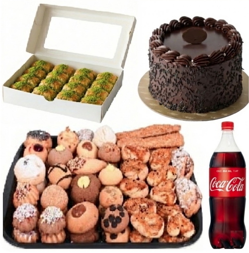 Kaliteli Malzemeler 2-3 Kişilik Fıstıklı Menü pasta